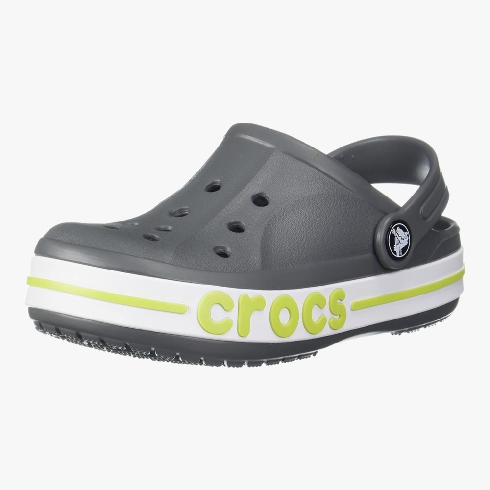 Crocs Kids Unisex Bayaband Clogs (Little Kid) Slate Grey/Lime